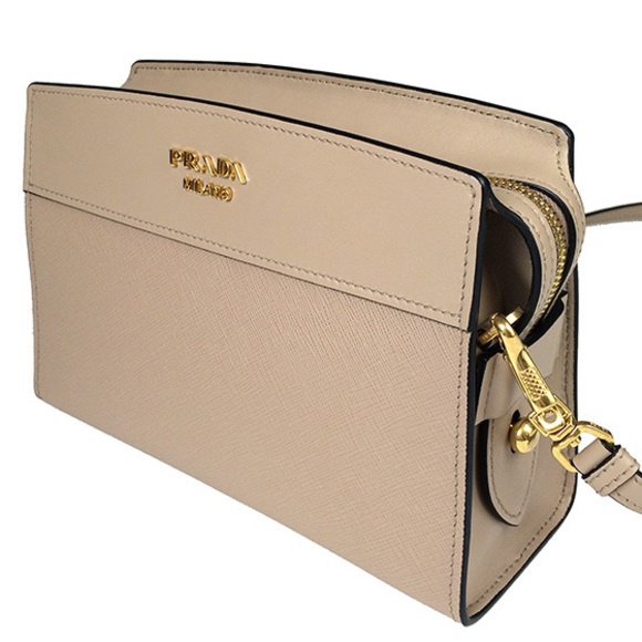 Prada Saffiano Calf Esplanade Cameo Beige Shoulder Bag - Picture 2 of 6